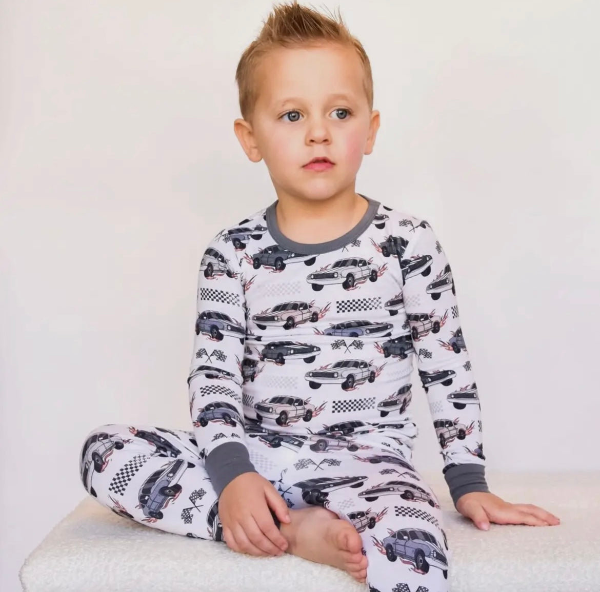 Bamboo Race Car two piece pj set