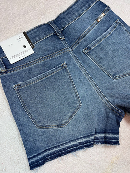 High Wasted Button Up Denim Shorts