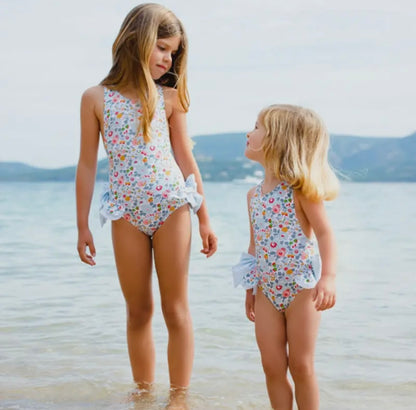 Girls Bow Floral Swim