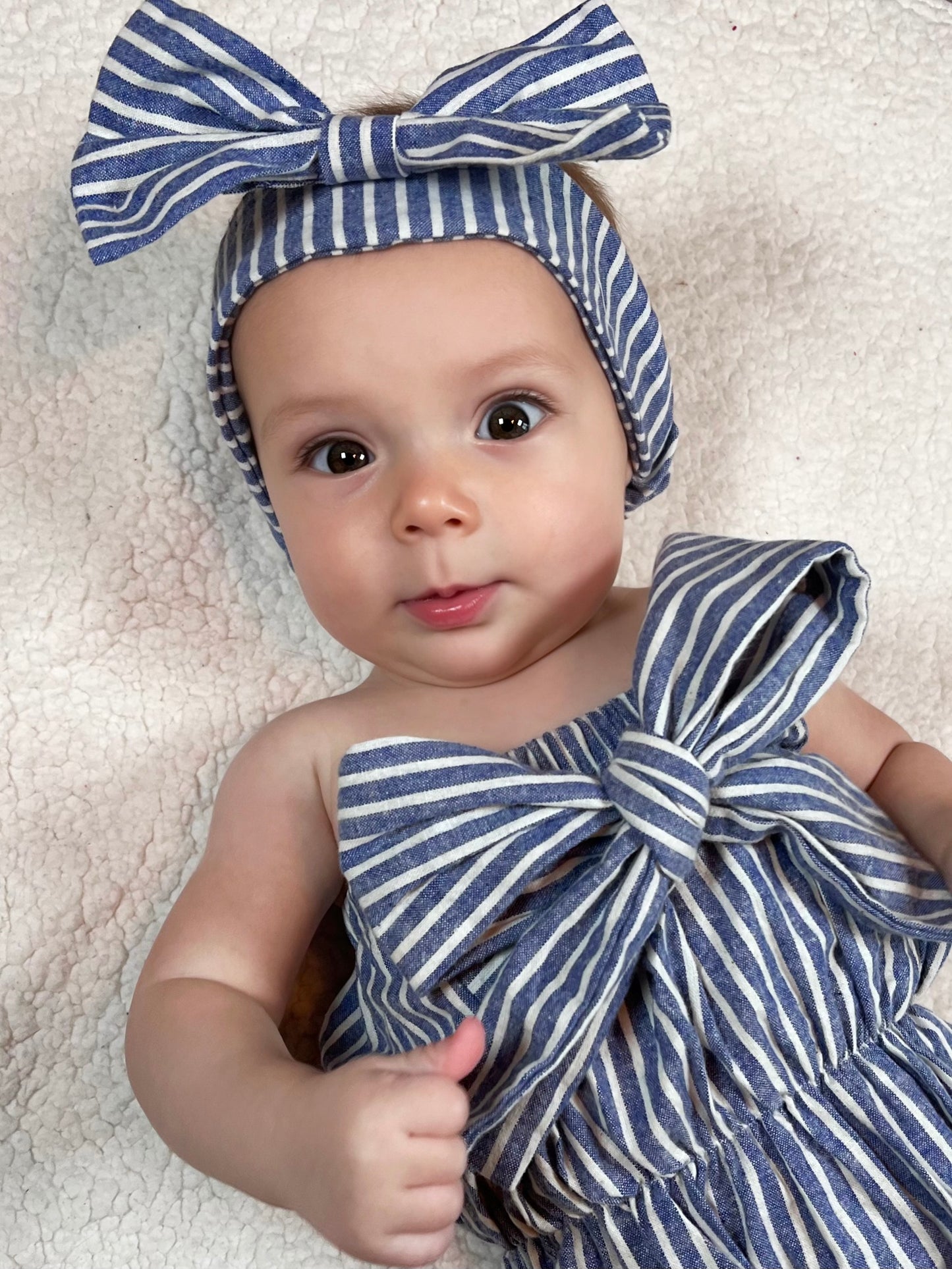 Blue & White Striped Onesie