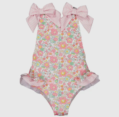 Girls Bow Floral Swim