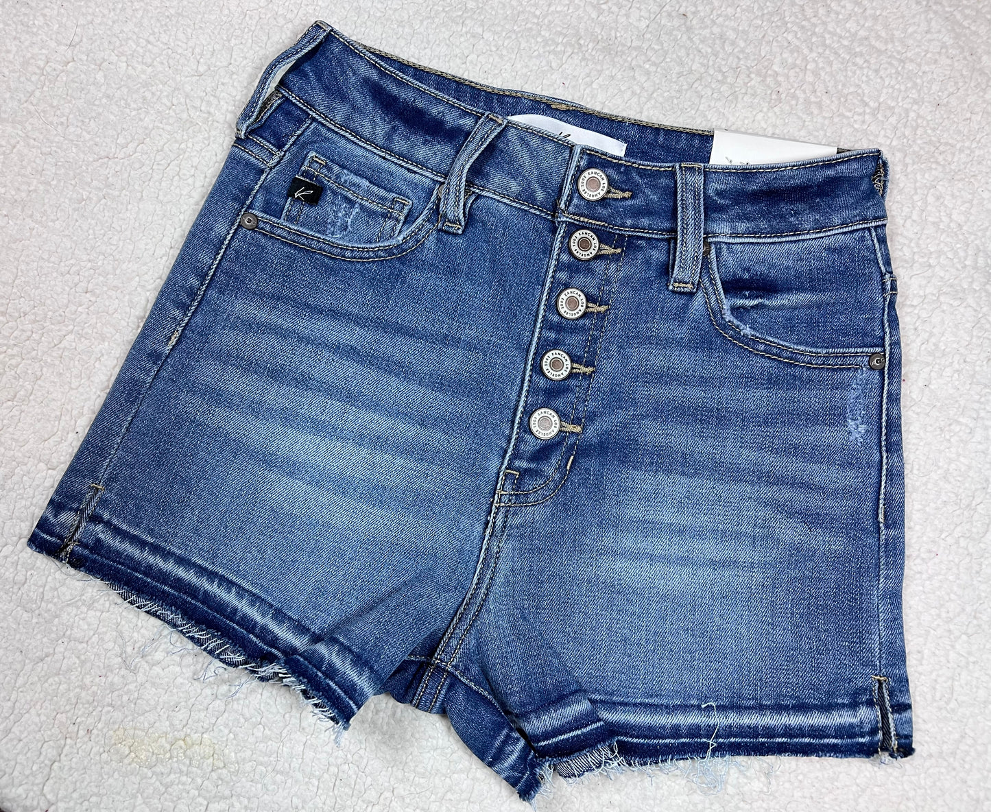 High Wasted Button Up Denim Shorts